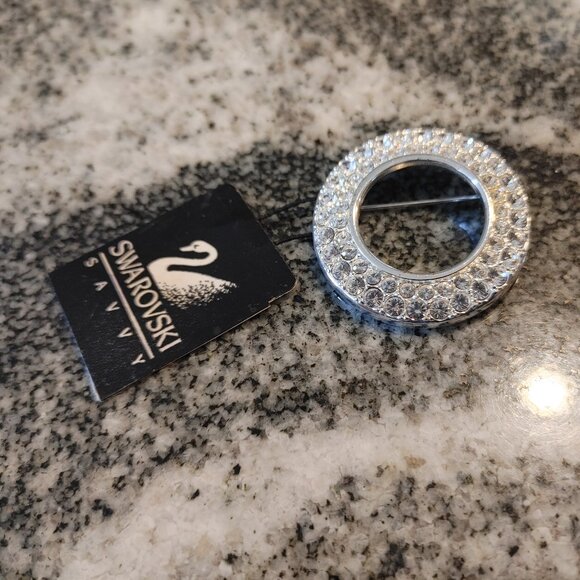 Swarovski (Crystals) Brooch in Silver-tone. Swan signed/stamped. - Picture 6 of 16